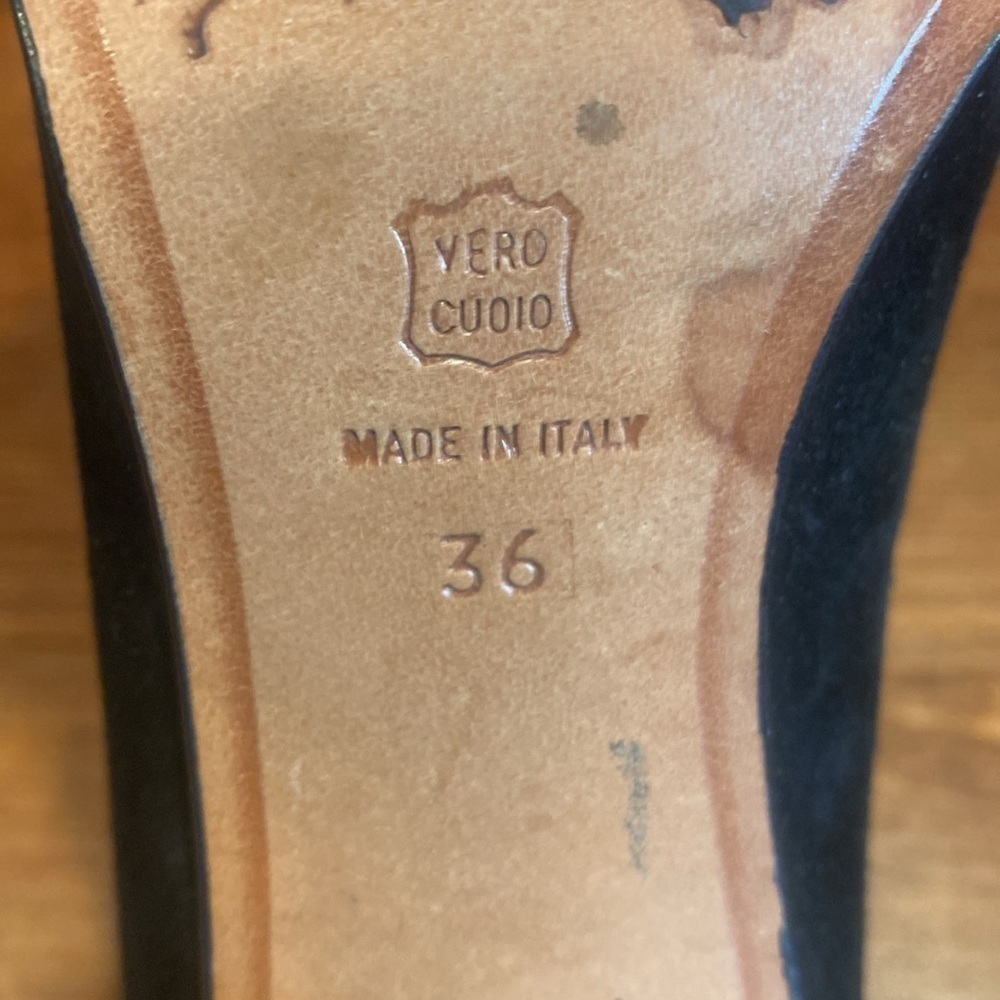 RARE Comcedia Italian Vintage High Heel Suede Shoes Eu 36 US 5.5 unique design - Picture 15 of 15